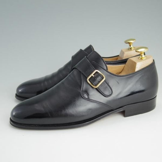 美品★(伊)タニノクリスチー SIZE 6【定価10万円以上★モンクストラップ】128776/カーフ/黒/メンズ/TANINO CRISCI★e074