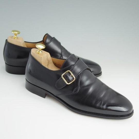 美品★(伊)タニノクリスチー SIZE 6【定価10万円以上★モンクストラップ】128776/カーフ/黒/メンズ/TANINO CRISCI★e074
