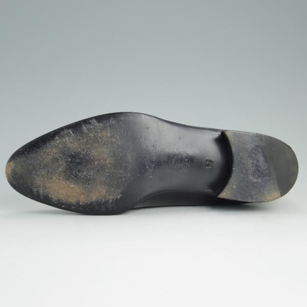 美品★(伊)アルティオリ SIZE 6.5【定価15万円以上★オーストリッチ×カーフ/タッセルローファー】スリッポン/黒/メンズ/ARTIOLI★e075