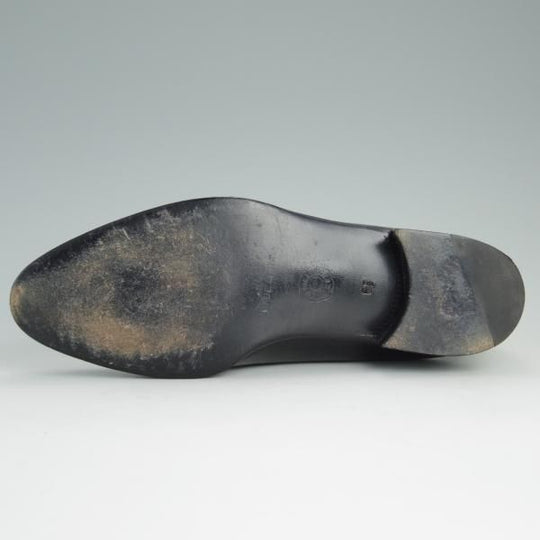 美品★(伊)アルティオリ SIZE 6.5【定価15万円以上★オーストリッチ×カーフ/タッセルローファー】スリッポン/黒/メンズ/ARTIOLI★e075