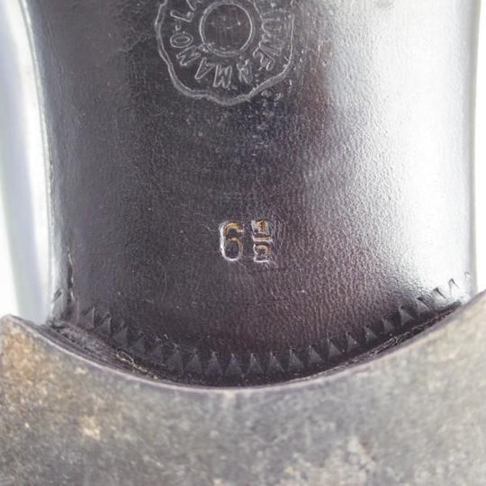 美品★(伊)アルティオリ SIZE 6.5【定価15万円以上★オーストリッチ×カーフ/タッセルローファー】スリッポン/黒/メンズ/ARTIOLI★e075