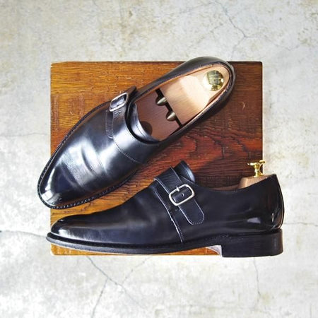 極上★チャーチ 60F/UK6【★モンクストラップ/BAMPTON/108ラスト】FLEX CONSTRUCTION/カーフ/黒/メンズ/Church's★e083