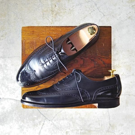 極上★クロケット&ジョーンズ UK7/US7.5D【★ブルックスブラザーズ別注/Peal&co】240ラスト/フルブローグ/黒/Crockett&Jones★e085