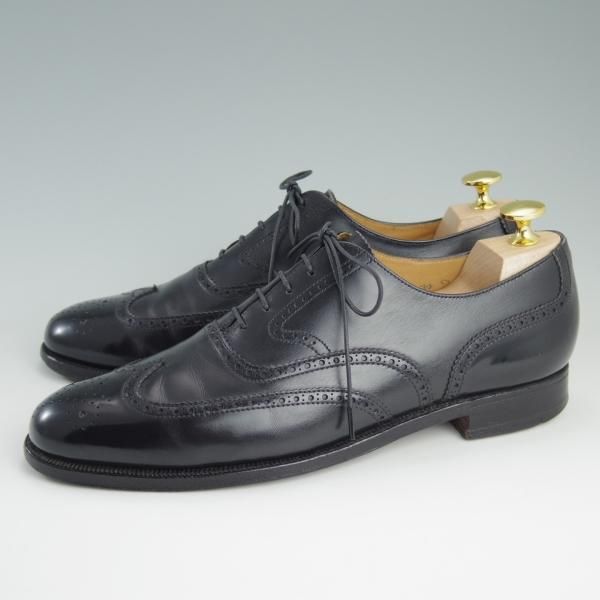 極上★クロケット&ジョーンズ UK7/US7.5D【★ブルックスブラザーズ別注/Peal&co】240ラスト/フルブローグ/黒/Crockett&Jones★e085