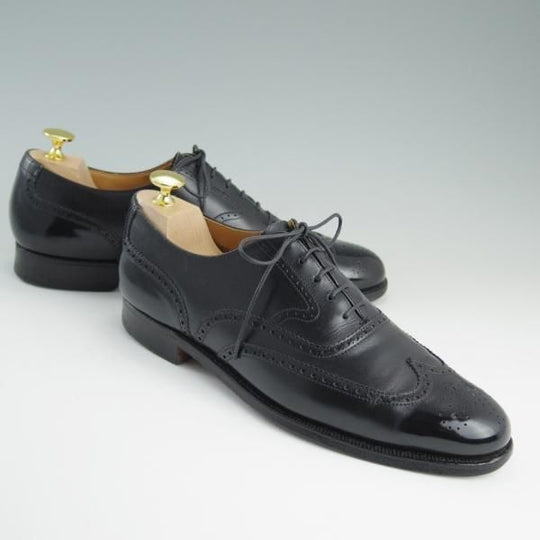 極上★クロケット&ジョーンズ UK7/US7.5D【★ブルックスブラザーズ別注/Peal&co】240ラスト/フルブローグ/黒/Crockett&Jones★e085