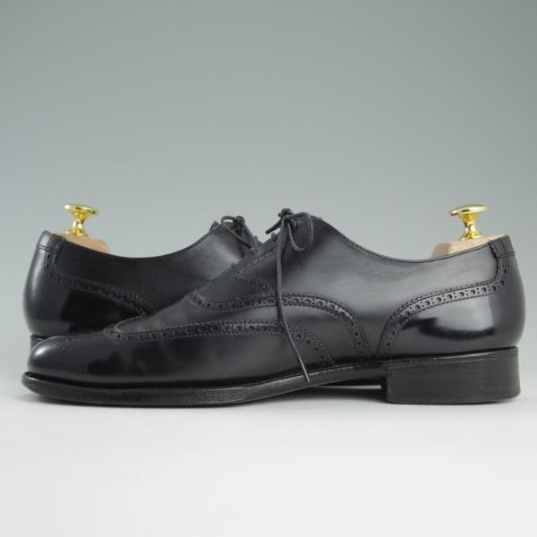 極上★クロケット&ジョーンズ UK7/US7.5D【★ブルックスブラザーズ別注/Peal&co】240ラスト/フルブローグ/黒/Crockett&Jones★e085