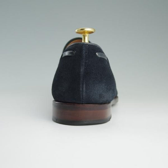 極上★クロケット&ジョーンズ 7.5E【★タッセルローファー/WITNEY】ウィットニー/スエード/紺/メンズ/Crockett&Jones★e086