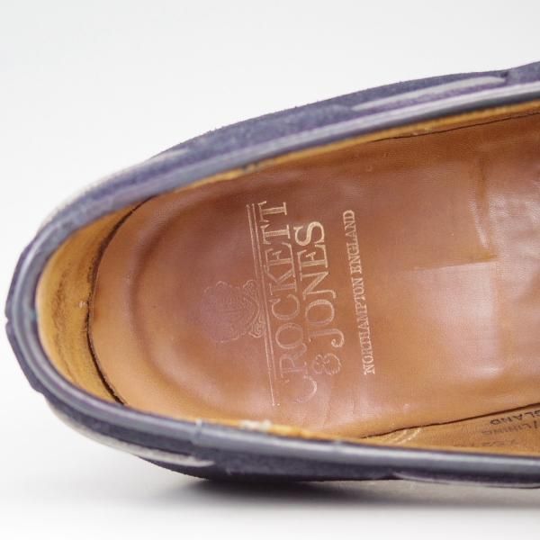 極上★クロケット&ジョーンズ 7.5E【★タッセルローファー/WITNEY】ウィットニー/スエード/紺/メンズ/Crockett&Jones★e086