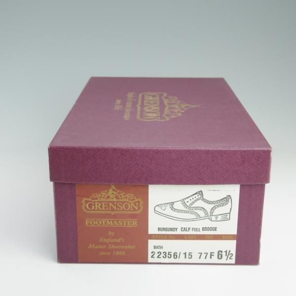 極上★(英)グレンソン 6.5F【貴重★footmaster/フットマスター】BATH/77ラスト/フルブローグ/カーフ/赤茶/メンズ/GRENSON★e090