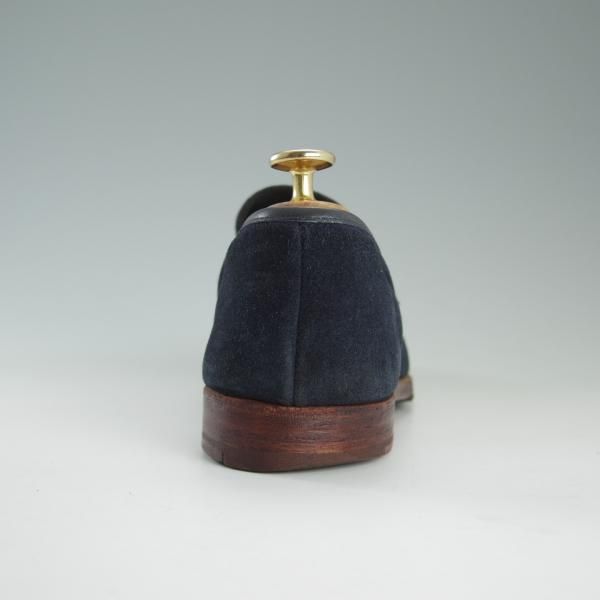極上★クロケット&ジョーンズ 6.5E【★コインローファー/SELSEY/366ラスト】スエード/紺/メンズ/Crockett&Jones★e094