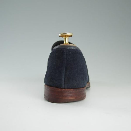 極上★クロケット&ジョーンズ 6.5E【★コインローファー/SELSEY/366ラスト】スエード/紺/メンズ/Crockett&Jones★e094