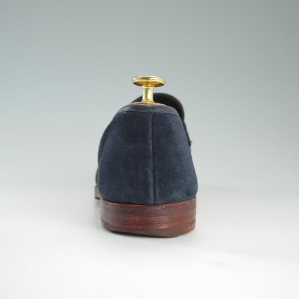 極上★クロケット&ジョーンズ 6.5E【★コインローファー/SELSEY/366ラスト】スエード/紺/メンズ/Crockett&Jones★e094