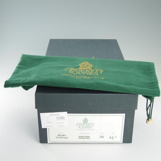 極上★クロケット&ジョーンズ 6.5E【★コインローファー/SELSEY/366ラスト】スエード/紺/メンズ/Crockett&Jones★e094