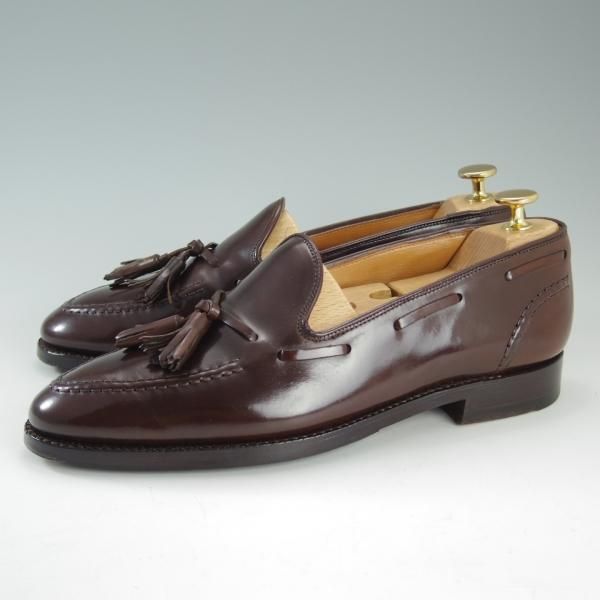 極上★クロケット&ジョーンズ UK7/US7.5E【貴重★茶/コードバン/ラルフローレン別注】タッセルローファー/メンズ/Crockett&Jones★e097