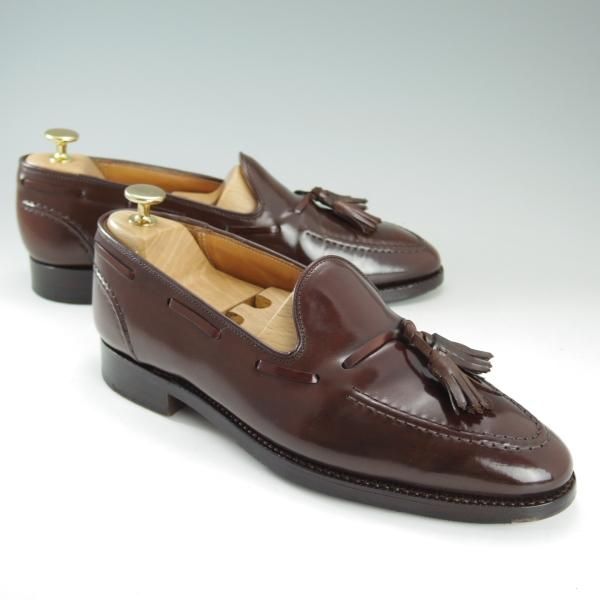 極上★クロケット&ジョーンズ UK7/US7.5E【貴重★茶/コードバン/ラルフローレン別注】タッセルローファー/メンズ/Crockett&Jones★e097