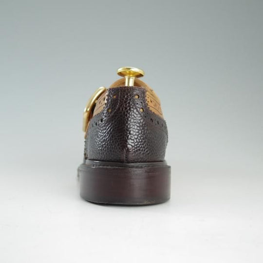 美品★トリッカーズ(レディース) SIZE 4【★メリージェーン/L6011/MARRY JANE】ウイングチップ/カーフ/濃茶×薄茶/短靴/Tricker's★e099