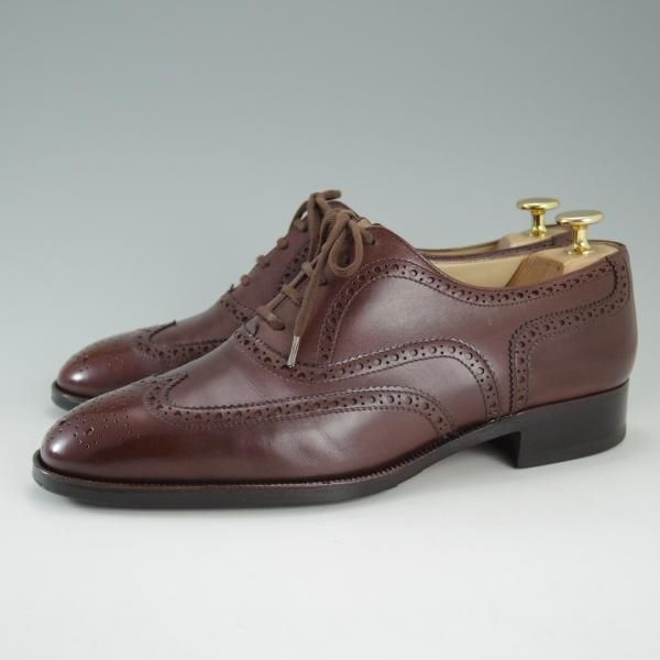 極上★(伊)タニノクリスチー SIZE 7【定価10万円以上★フルブローグ】108100/カーフ/赤茶/メンズ/TANINO CRISCI★e104