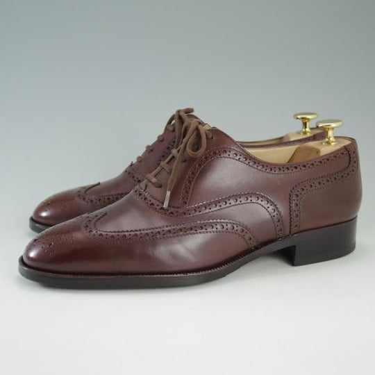 極上★(伊)タニノクリスチー SIZE 7【定価10万円以上★フルブローグ】108100/カーフ/赤茶/メンズ/TANINO CRISCI★e104