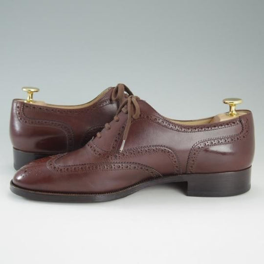 極上★(伊)タニノクリスチー SIZE 7【定価10万円以上★フルブローグ】108100/カーフ/赤茶/メンズ/TANINO CRISCI★e104