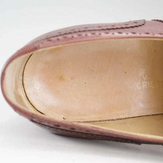 極上★(伊)タニノクリスチー SIZE 7【定価10万円以上★フルブローグ】108100/カーフ/赤茶/メンズ/TANINO CRISCI★e104