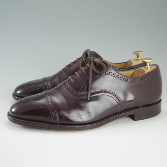 極上★(英)Loake/ローク UK9.5【貴重★(英)JONES別注/セミブローグ】BERESFORD/ポリッシュレザー/赤茶/メンズ/ジョーンズ★e105