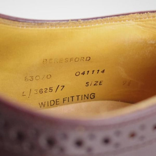 極上★(英)Loake/ローク UK9.5【貴重★(英)JONES別注/セミブローグ】BERESFORD/ポリッシュレザー/赤茶/メンズ/ジョーンズ★e105