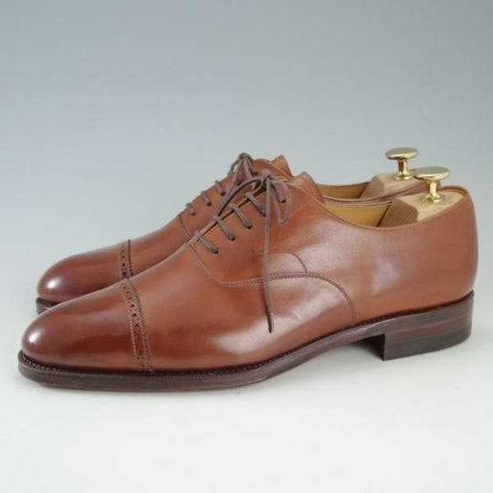 未使用★(スペイン製)YANKO/ヤンコ SIZE 6.5【グッドイヤーウェルテッド製法★パンチドキャップトゥ】104907/カーフ/茶/メンズ★e107