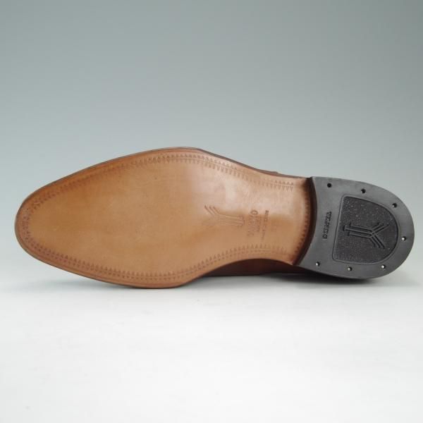 未使用★(スペイン製)YANKO/ヤンコ SIZE 6.5【グッドイヤーウェルテッド製法★パンチドキャップトゥ】104907/カーフ/茶/メンズ★e107