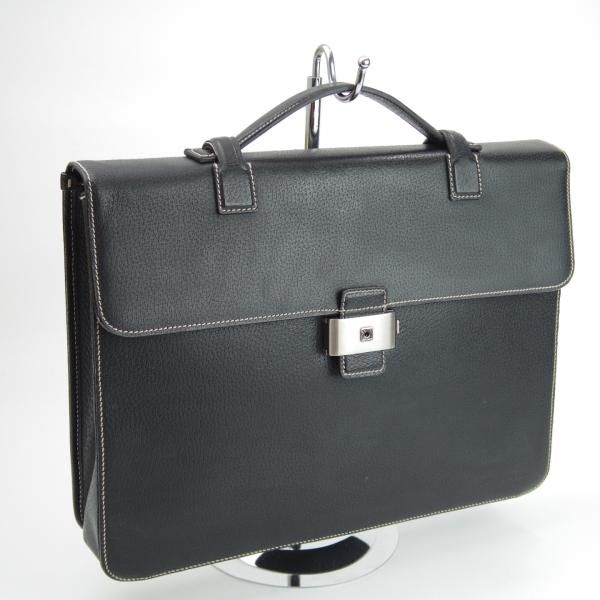 極上★(伊)サルヴァトーレ・フェラガモ/Ferragamo【★レザー ブリーフケース】黒/メンズ ビジネス バッグ/Salvatore★N5436