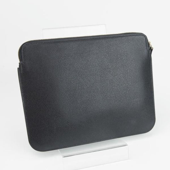 美品★(伊)ヴァレクストラ/Valextra【★レザー/クラッチバッグ】ユニセックス/メンズ&レディース/クラッチ/バッグ/黒★N5439