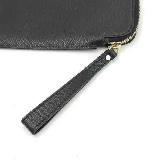 美品★(伊)ヴァレクストラ/Valextra【★レザー/クラッチバッグ】ユニセックス/メンズ&レディース/クラッチ/バッグ/黒★N5439