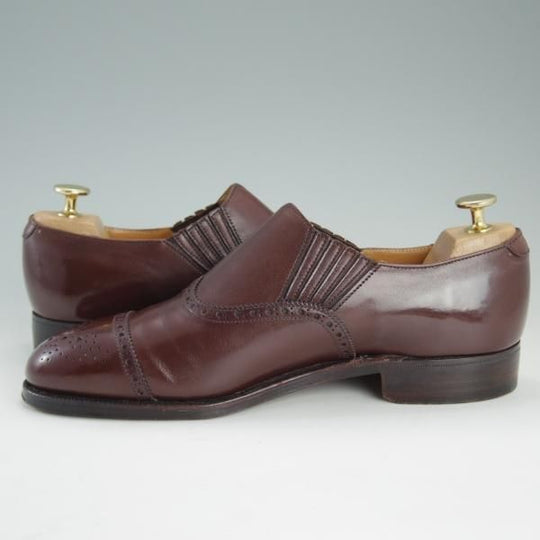 美品★クロケット&ジョーンズ 6.5E【貴重80's★シェットランドフォックス別注/Shetland Fox】サイドエラスティック/Crockett&Jones★e116