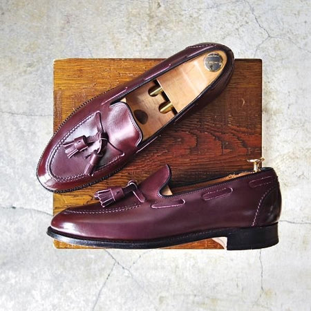 美品★(英)チーニー製 UK7.5/US8D【貴重★ROYAL TWEEDライン/CHURCH'S名義】277ラスト/タッセルローファー/ロイヤルツイード/CHEANEY★e117