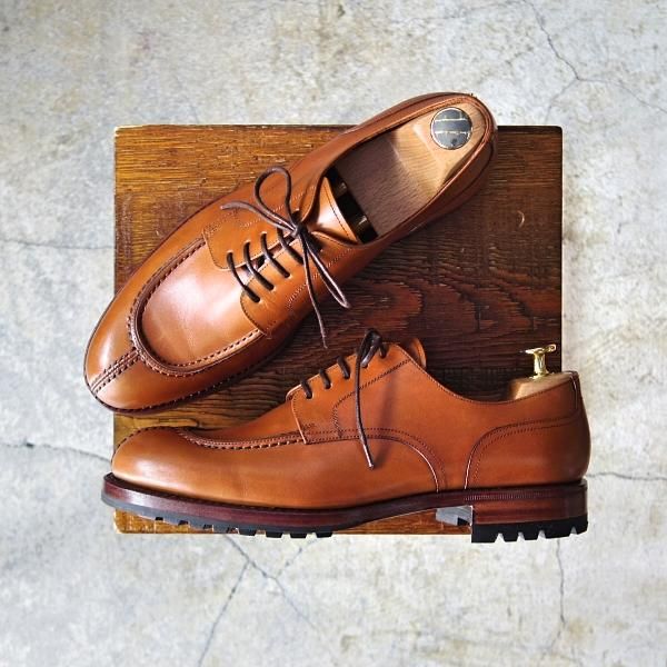 未使用★(スペイン製)YANKO/ヤンコ SIZE 6【グッドイヤーウェルテッド製法★Uチップ】14539/960ラスト/カーフ/薄茶/メンズ★e119