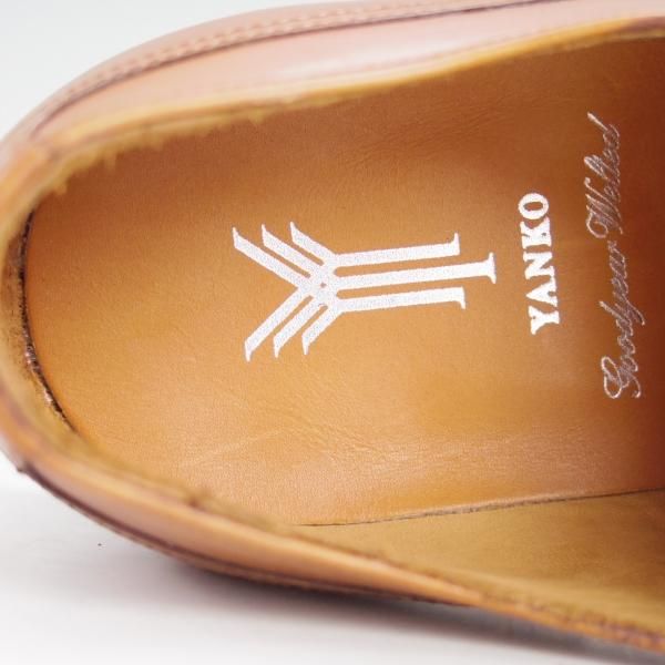 未使用★(スペイン製)YANKO/ヤンコ SIZE 6【グッドイヤーウェルテッド製法★Uチップ】14539/960ラスト/カーフ/薄茶/メンズ★e119