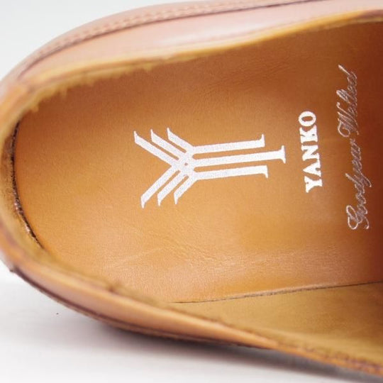 未使用★(スペイン製)YANKO/ヤンコ SIZE 6【グッドイヤーウェルテッド製法★Uチップ】14539/960ラスト/カーフ/薄茶/メンズ★e119