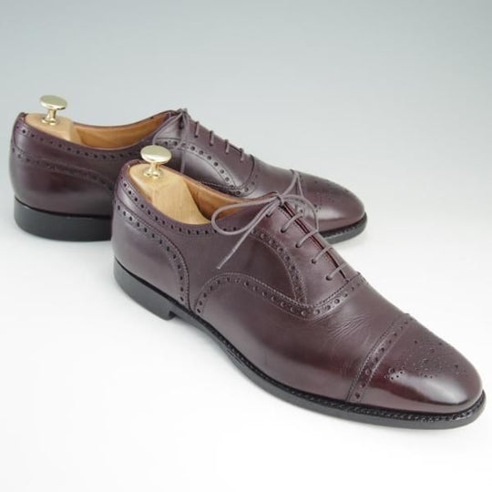 ★チャーチ UK8.5程度/95D【旧チャーチ★73ラスト/3都市ロゴ/ディプロマット似寄モデル】セミブローグ/カーフ/赤茶/メンズ/Church's★e121