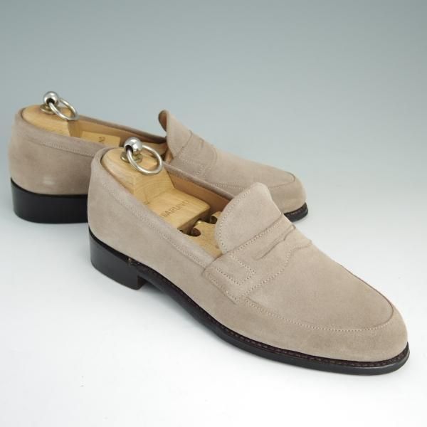 美品★(英)チーニー(レディース) SIZE 4.5【★コインローファー/23921ラスト】スエード/薄茶/CHEANEY★e123
