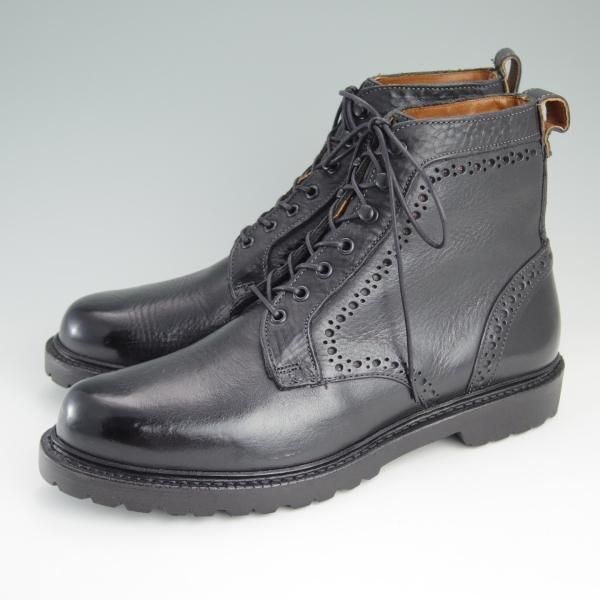 美品★(米)アレンエドモンズ 9D【★プレーントゥブーツ】シボ革/黒/メンズ/ALLEN EDMONDS★e125