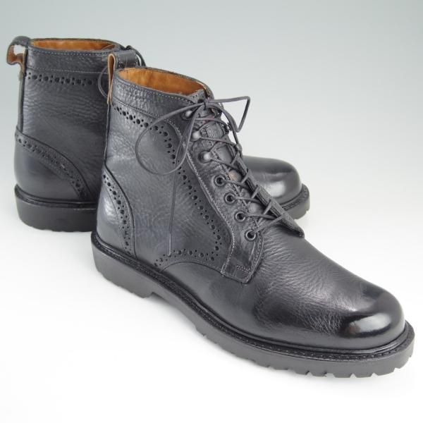 美品★(米)アレンエドモンズ 9D【★プレーントゥブーツ】シボ革/黒/メンズ/ALLEN EDMONDS★e125