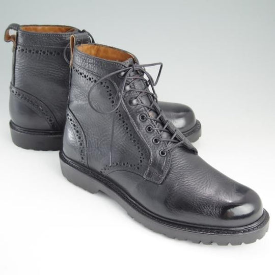 美品★(米)アレンエドモンズ 9D【★プレーントゥブーツ】シボ革/黒/メンズ/ALLEN EDMONDS★e125