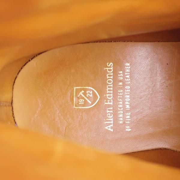 美品★(米)アレンエドモンズ 9D【★プレーントゥブーツ】シボ革/黒/メンズ/ALLEN EDMONDS★e125