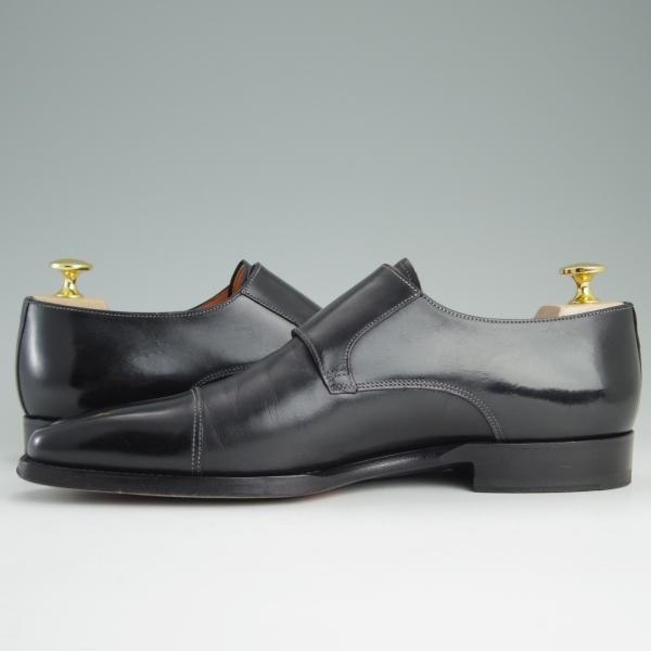 極上★(伊)サントーニ SIZE 6【貴重★ブラックラピド製法/エストネーション別注/ダブルモンク】10053-01/カーフ/黒/メンズ/Santoni★e131