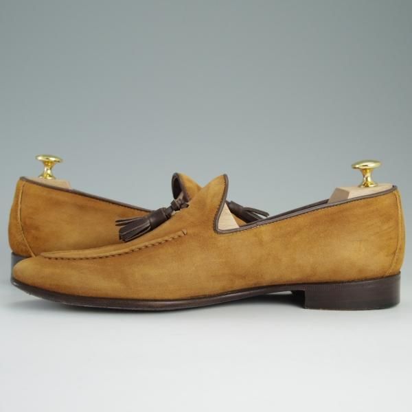 極上★(伊)ALMAS/アルマス SIZE 41【★トレーディングポスト別注/Trading Post】タッセルローファー/スエード/茶/メンズ★e141