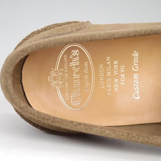 極美品★チャーチ 80F/UK8【★コインローファー/Pembrey】126ラスト/5都市ロゴ/ビーフロール/スエード/薄茶/メンズ/Church's★e143