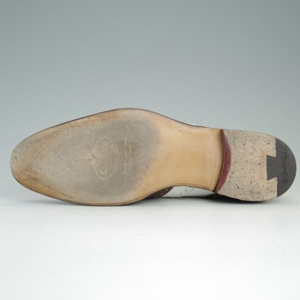 極美品★チャーチ(レディース) SIZE 36.5【貴重★ギリーシューズ/Kelmarsh】レザーソール/4都市ロゴ/カーフ/白×茶/Church's★e145