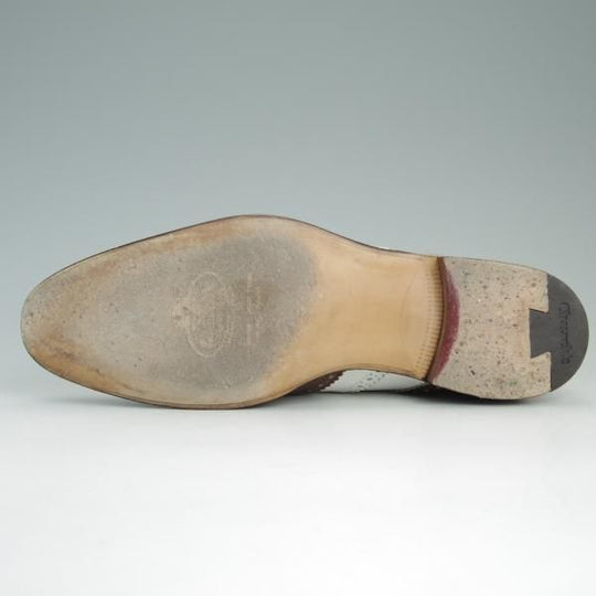 極美品★チャーチ(レディース) SIZE 36.5【貴重★ギリーシューズ/Kelmarsh】レザーソール/4都市ロゴ/カーフ/白×茶/Church's★e145