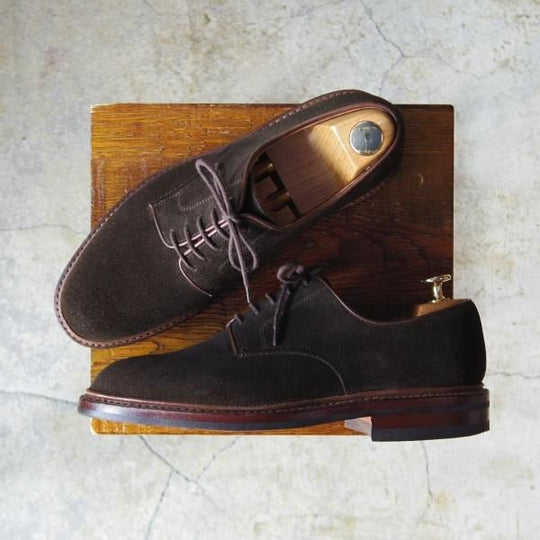 極美品★クロケット&ジョーンズ 6E【ダイナイトソール仕様★SEDGEMOOR/335ラスト】プレーントゥ/スエード/メンズ/Crockett&Jones★e147