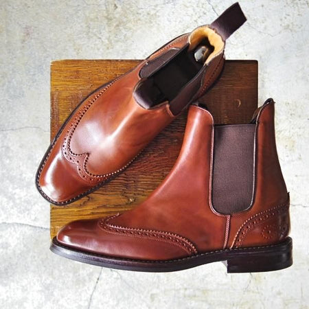 極美品★トリッカーズ SIZE 7.5【ダイナイトソール仕様★(英)ポールスミス別注/サイドゴアブーツ】M7223/茶/Paul Smith/Tricker's★e150