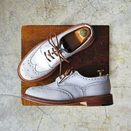 極美品★トリッカーズ(レディース) SIZE 4.5【貴重★バートン/BOURTON/白】L5633/カントリー短靴/フルブローグ/カーフ/Tricker's★e151
